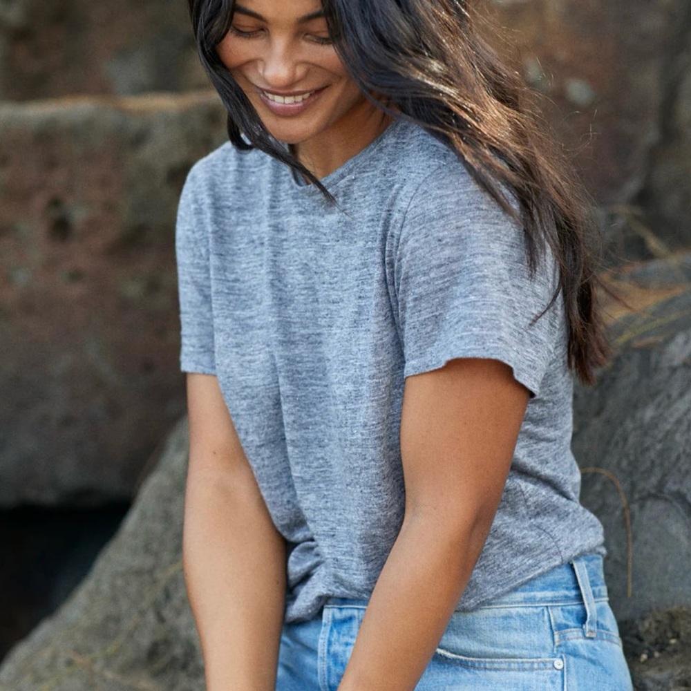 Outerknown Heather Gray Short Sleeve Crew Tee
